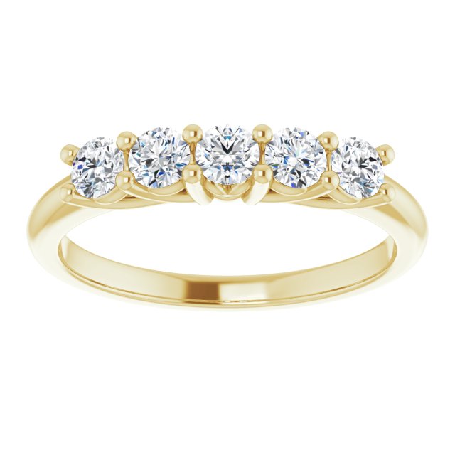 0.50 ct. Round Cut Diamond Wedding Band 5 Stone Anniversary Ring-VIRABYANI